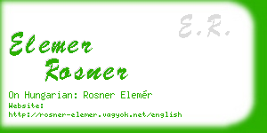 elemer rosner business card