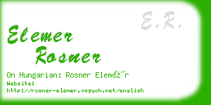 elemer rosner business card